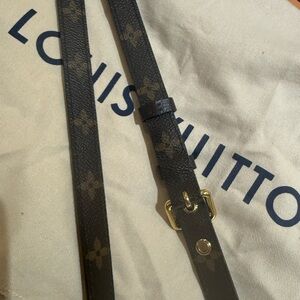 AUTHENTIC LOUIS VUITTON MONOGRAM CANVAS Adjustable Shoulder Strap Gold Hardware